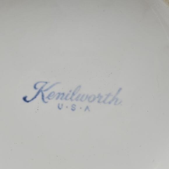 Large Kenilworth White Bowl Brass Pedestal Homer Laughlin 10" Vintage 1950s Dish - Picture 9 of 11